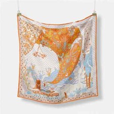 Twill Silk Scarf Woman Fashion Painting Square Scarves
