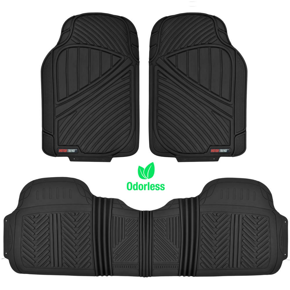 Weatherproof S Motor Trend FlexTough 4-Piece All-Weather & Cargo Liner Set - Black, Heavy Duty Floor Mat - Foto 2
