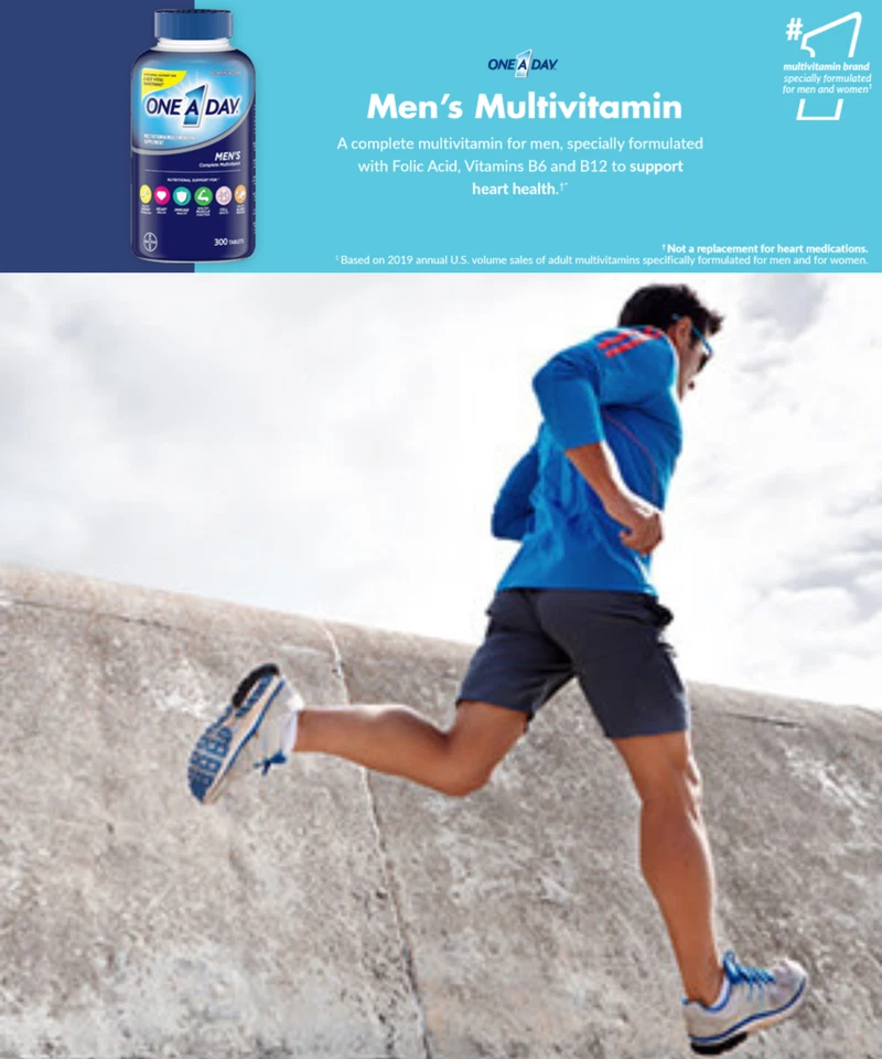 Bayer One A Day Hombre Multivitamínico Nutrientes Clave para la Salud del Hombre 300 Comprimidos Foto 4 de 4