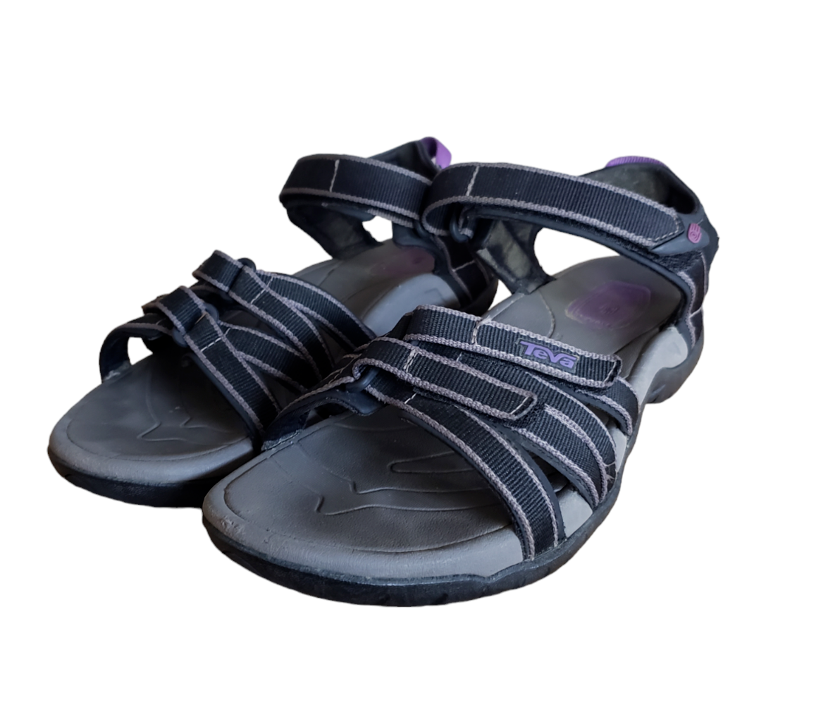 Teva Women's Tirra 4266 Sandals Hiking Strap Black Purple Hook