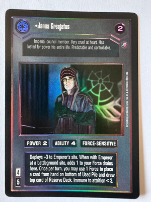 Star Wars CCG Reflections II 2 Foil Janus Greejatus Decipher Limited Edition