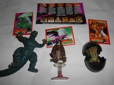 Trendmasters 1994 figures Godzilla Jump-up Rodan Hatched Ghidorah, Cards, extras