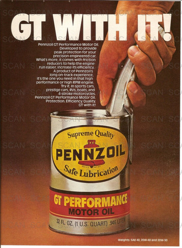 1981 Pennzoil GT Performance Motor Oil Vintage Magazine Ad