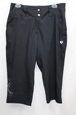 Pearl Izumi Women's Cycling Pants Black Mid Length Zipper Pockets Size Medium