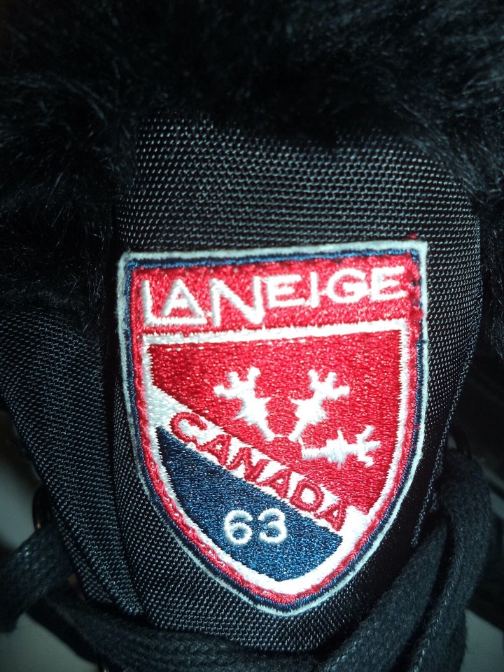 Laneige Canada Womens 7.5 Snow Boots Brown Leather Faux Fur Trim