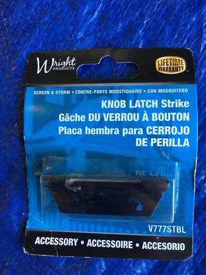 NEW Wright Products V777STBL KNOB LATCH STRIKE BLACK SCREEN STORM KIT 