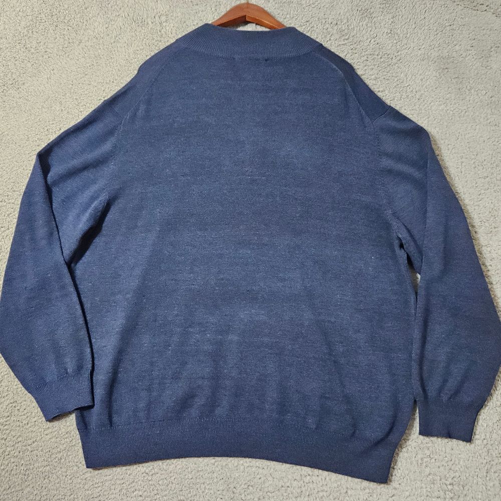 ブルーツリー。 NWT Roundtree & Yorke Pullover Sweater 1/4 Zip Blue Jumper Mens