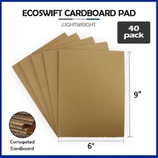 40 6x9 "EcoSwift" Brand Corrugated Cardboard Pads Filler Insert Sheets 6" x 9"