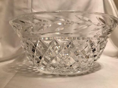 Tazón de cristal Waterford 9" patrón de hoja de laurel Glandore hecho en Irlanda - Imagen 9 de 12