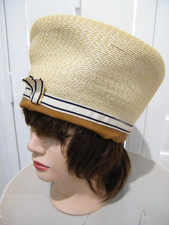VTG ,MR. JOHN boutique NY PARIS CLOCHE ribbon hat