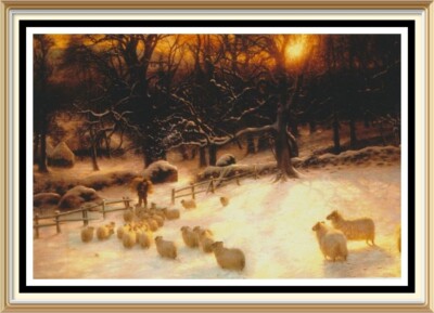 KÜRZUNG WINTERTAG Landschaft Wandbild FARQUHARSON Druck rustikal Bauernhof Deko