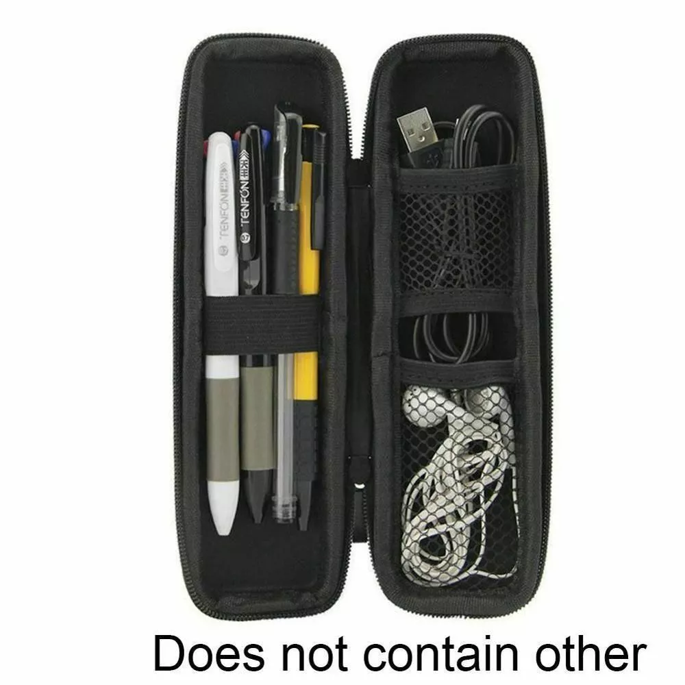 Black Hard Shell Pen Pencil Case Protective Carrying Bag Storage Container