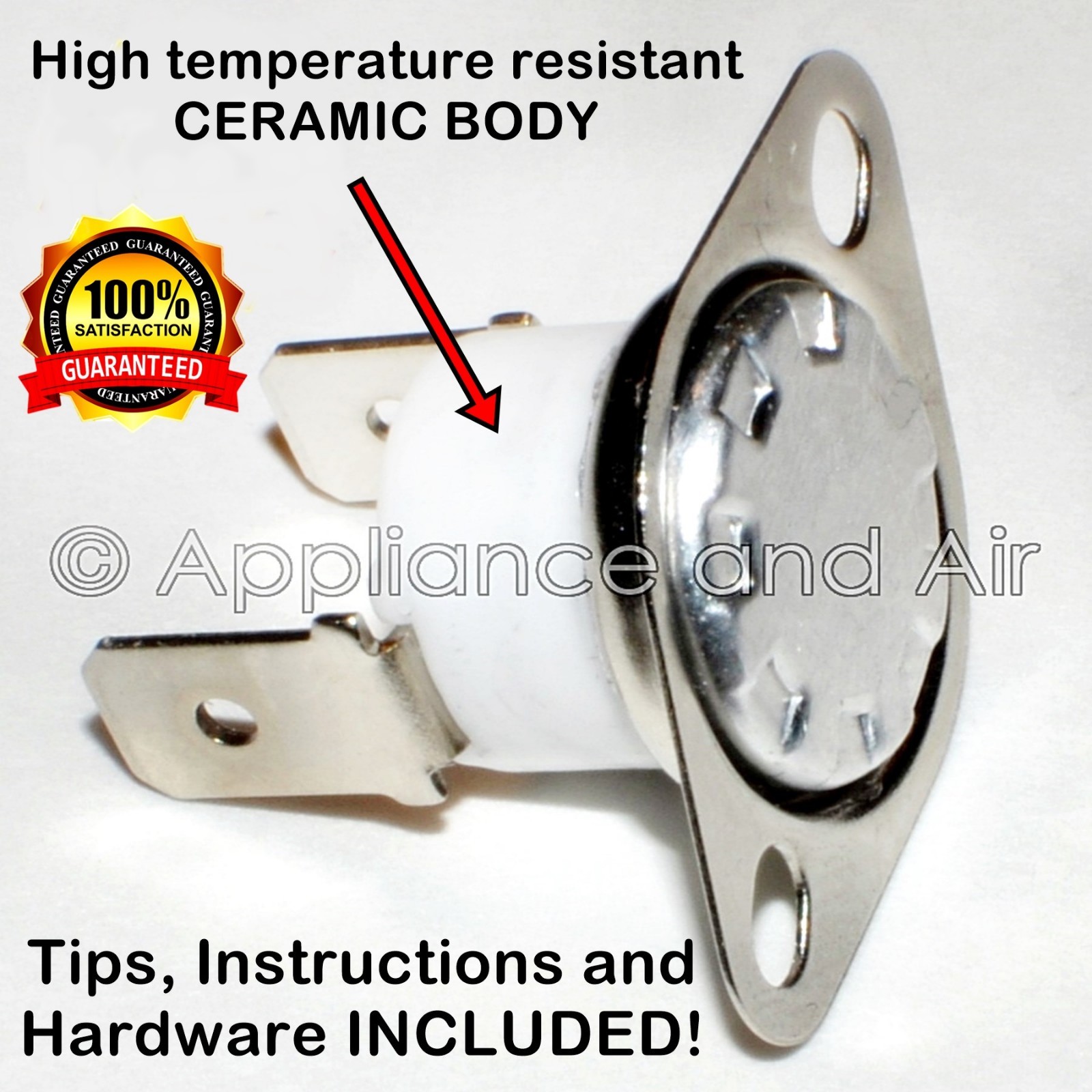 Breckwell Pellet Low Limit Proof of Fire Switch Gas Stove ceramic 1/2" +instruct