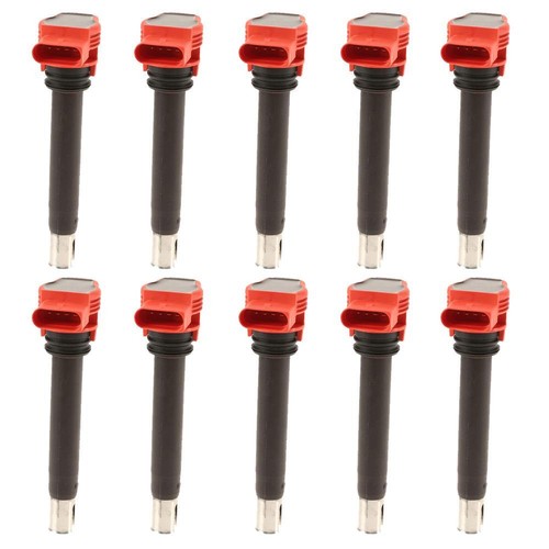 For Audi R8 S6 5.2L V10 Set of 10 Ignition Coils w/ Spark Plug