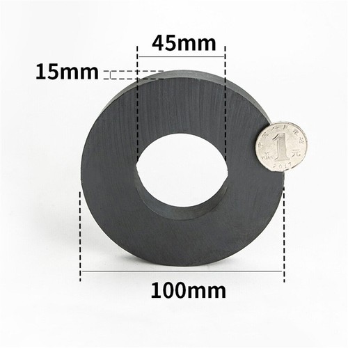 Magnet Ring Ferrite With Hole 22/32/33/45/60/80/110MM Black Round Strong - Picture 19 of 24