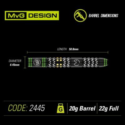 WINMAU MVG VANTAGE 90% TUNGSTEN 22 GRAM SOFT TIP DARTS 2445.22 | eBay