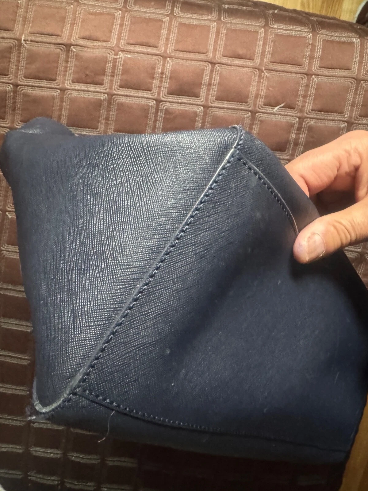 TORY BURCH Borsa grande astrale BLU stampa saffiano borsa da lavoro laptop 15”x11”x6”