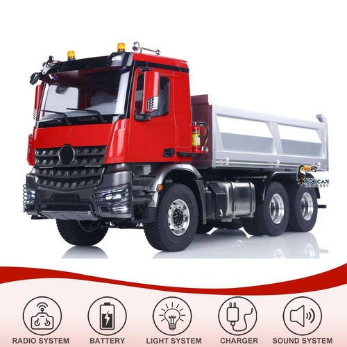 3348 1/14 Hydraulic RC Tipper Metal Chassis 2Speed RTR Dump Truck Sound Battery - Picture 2 of 12
