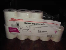 THERMAL PAPER ROLLS POS CREDIT CARD PRINTERS 3 1/8X230' OPENED PKG. 8 NEW ROLLS