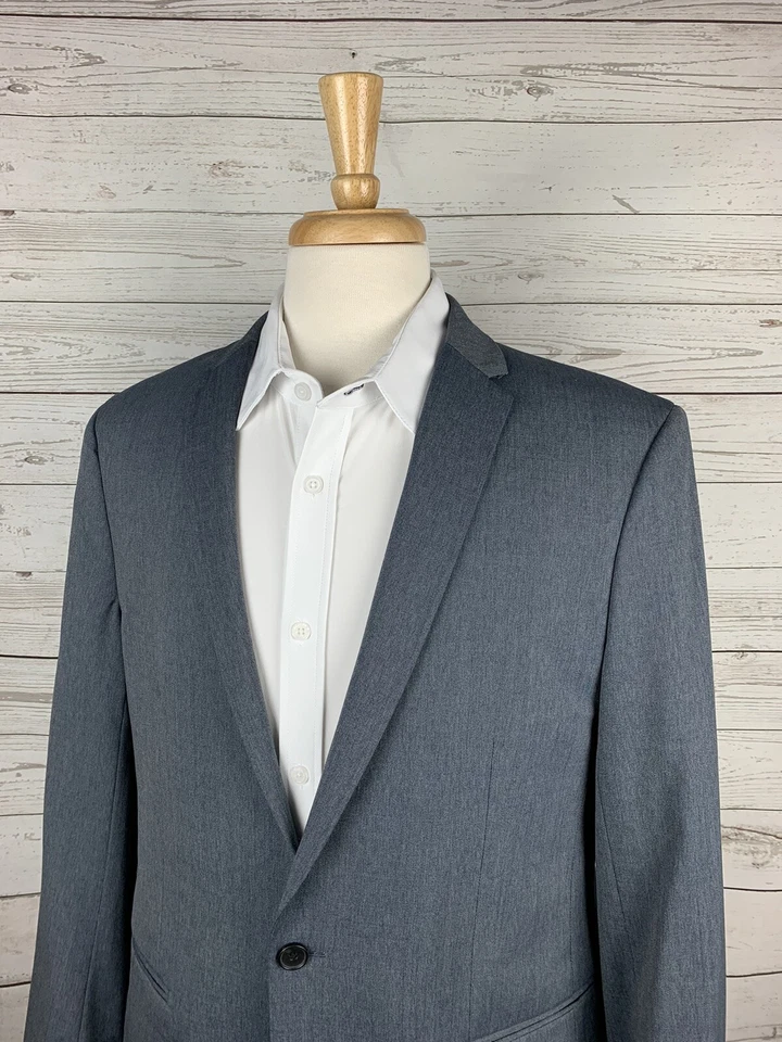 Theory Blue One Button Sport Coat Mens Size 42R Wool Blend - Image 3 of 4