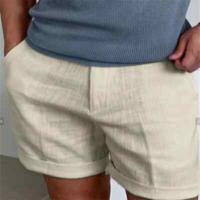Men's Linen Oblique Pocket Solid Color Comfortable Breathable Sports Outdoor Dai