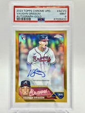 2023 Topps Chrome Update Vaughn Grissom Gold Refractor Auto /50 RC Rookie PSA 9
