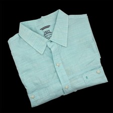 Izod Saltwater Short Sleeve Teal White Shirt Men's Sz. XL