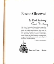 BOSTON OBSERVED By Carl Seaburg - Hardcover *Excellent Condition*
