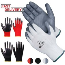 24 PAIRS NEW PU COATED SAFETY WORK GLOVES GARDEN GRIP MENS BUILDERS GARDENING