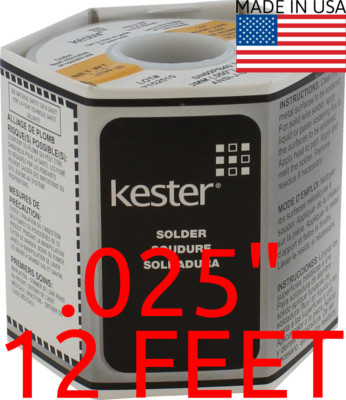 GENUINE KESTER SOLDER 60/40 .025'' (0.6mm) 3.3% ROSIN, 24-6040-0018/44, 12 FEET