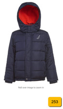 Nautica Boys' Fleece Lined Hooded Bubble Jacket, Navy 10B, 12 Months