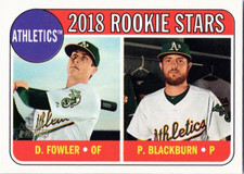 2018 Topps Heritage #358 Dustin Fowler RC/Paul Blackburn RC Oakland Athletics