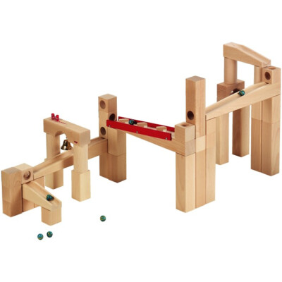HABA Ball Track Large Basic Set - 42 Piece Wooden Marble Run (Made in Germany)