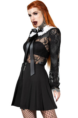 KILLSTAR Bluse - Wicked Story Gothic Punk Rüsche Schleife