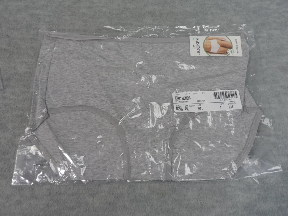 Bragas Jockey Modernas Gris Mezcla Algodón/Spandex 3 Pares Para Mujer Talla L Nuevas con Etiquetas Foto 2 de 4