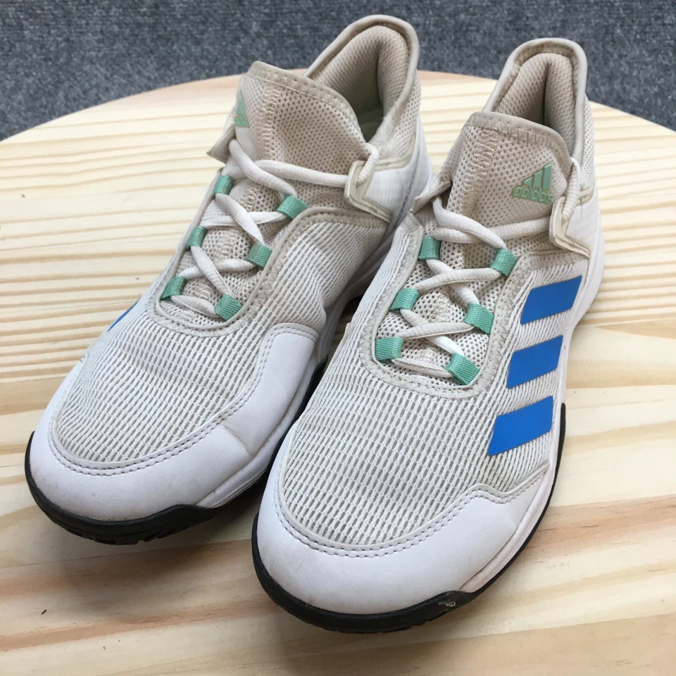 Adidas Shoes Youth 6 Boys Adizero Ubersonic Athletic Sneakers GY4020 White Blue - Image 3 of 4