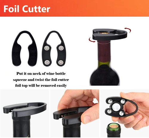 Air Pressure Pump Bottle Opener with Foil Cutter,Aerator Pourer,Vacuum Stopper(4 - Picture 3 of 12
