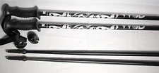 WSD Ski poles black/silver with baskets + Extra powder baskets pick size New