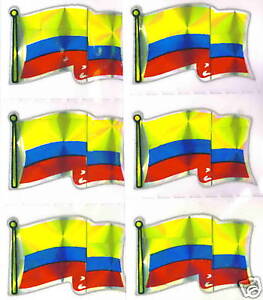 República de Colombia Flag Mini-Stickers LOT NEW