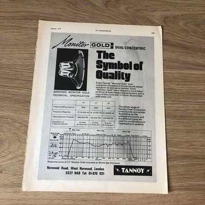 GRAM197 MAGAZIN WERBUNG 11X8 TANNOY MONITOR GOLD LAUTSPRECHER