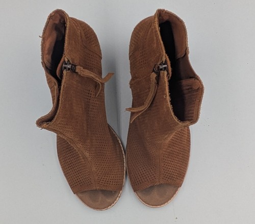 Women's Toms Majorca Peep Toe Bootie Sz 11 Cinnamon - Picture 2 of 7