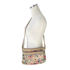 Sac Bandoulière Relic à Motif Floral Tropical - Tissu Canvas Avec Finition Cuir - Occasion