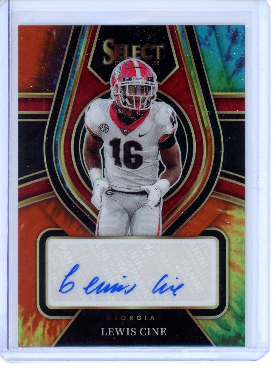 Lewis Cine Panini Select Draft Picks Rookie Signatures #RSLCI Tie-Dye