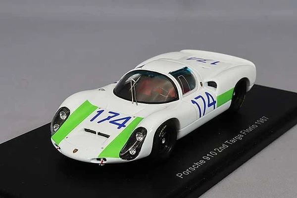 Spark S9237 1:43 Porsche 910 2Nd Targa Florio 1967 L. Cella - G. Biscaldi Weiß-image