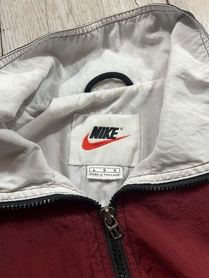 Vintage 90s Nike Red Black White Tag Color Block Windbreaker