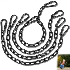 4 Pack 25in Heavy Duty Swing Chains with 8 Carabiners, Black Stainless Steel ...