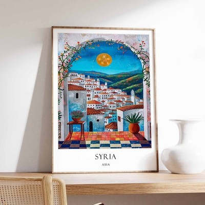 5_Syrien Poster, Islamisches Dekor, Islamische Kunst, Nahostkunst, Syrien Geschenk, Syri