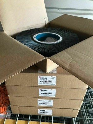 TWO (2) NEW Weiler Wheel Brush #83910 14'' Abrasive Nylon 320 GRIT 5-1/4'' NYLOX