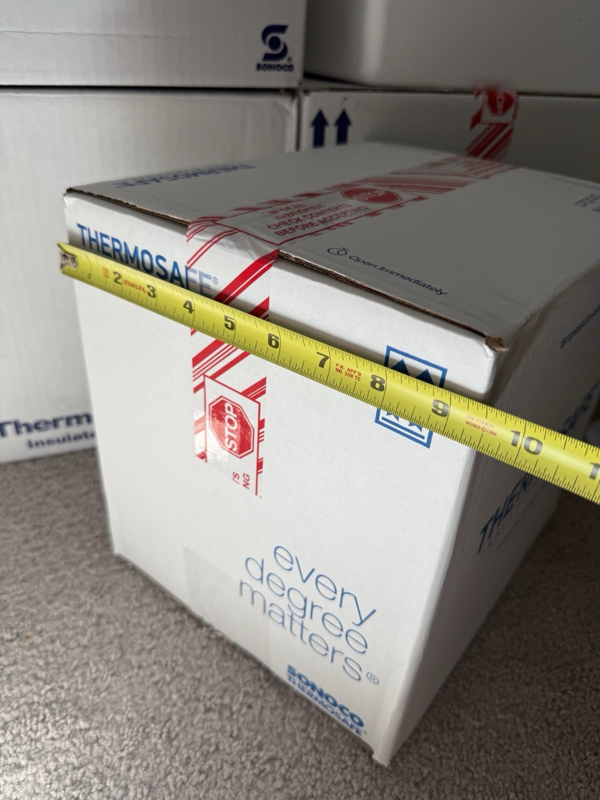 NEW THERMOSAFE Insulated Shipper Container Styrofoam COOLER  8X6X9 inside