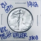 1942 BU UNCIRCULATED WALKING LIBERTY SILVER HALF DOLLAR AUTHENTIC U.S. MINT 3808